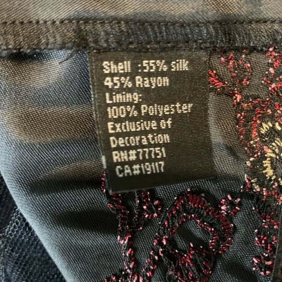 VINTAGE BETSEY JOHNSON BLACK SILK TULLE DRESS 6 - Picture 6 of 8